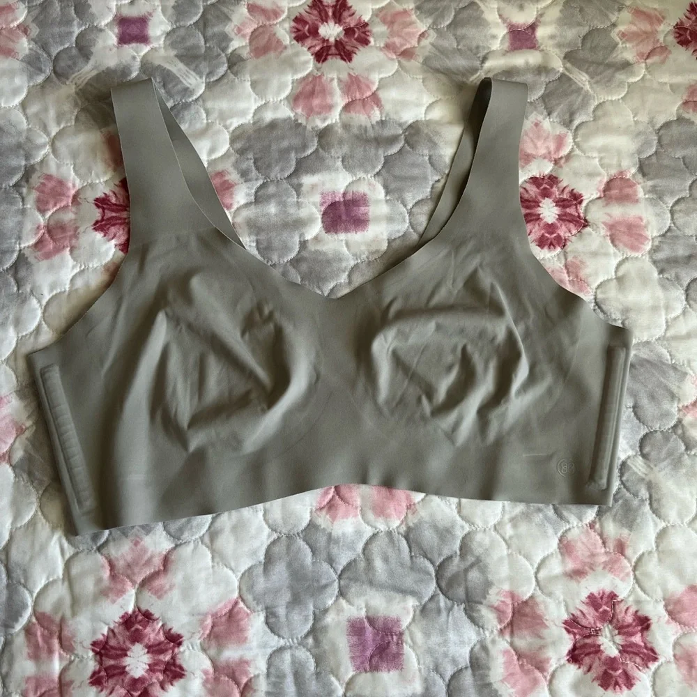 Honeylove SoftForm Bra Seamless Light Gray Large Unlined Wire Free Wide Straps